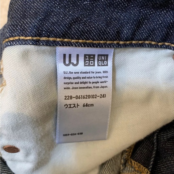 Uniqlo UJ Blue Denim Jeans Skirt Women Size Waist 64cm XS 4 Pockets Zipper - Picture 4 of 10